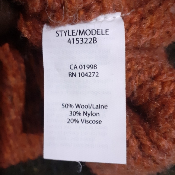 Wool Fisherman sweater, cable knit patchwork design size M - Picture 2 of 4